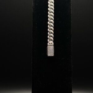 8mm 6” 3.25ctw vvs1 color D bracelet on solid silver .925 chain
